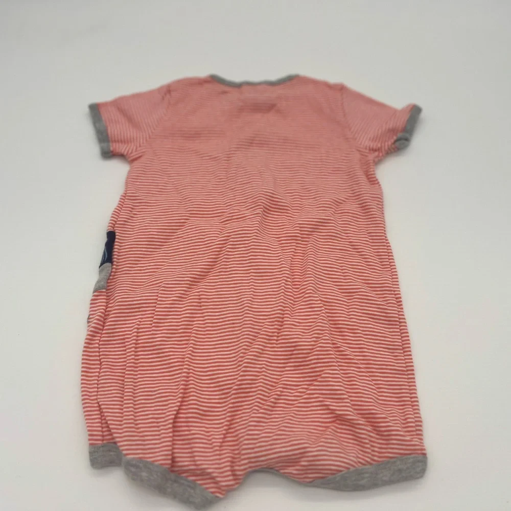 Carters Baby Boy Orange Striped Shark Jumpsuit 18 M
